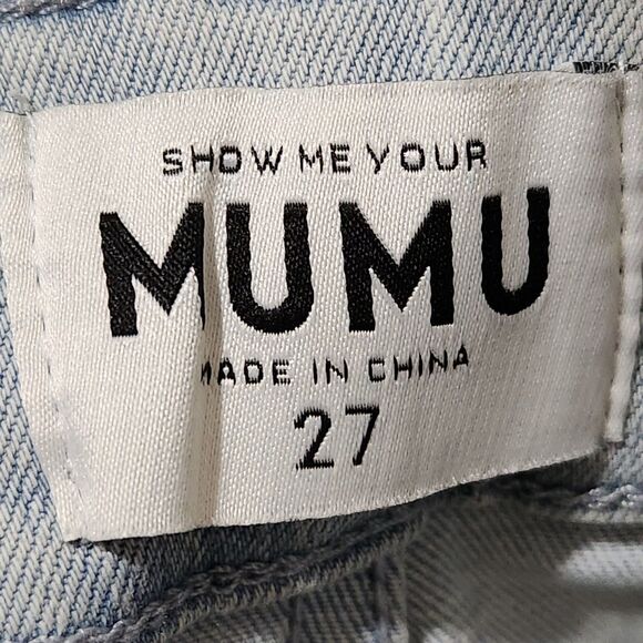 Show Me Your Mumu Jeans Size 27 Light Blue Color Wide Leg Stretch - Picture 12 of 16